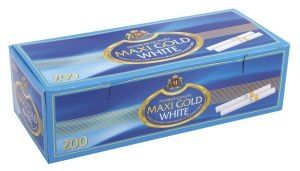 Luxurious cigarette filtered tubes Maxi Gold White 200 