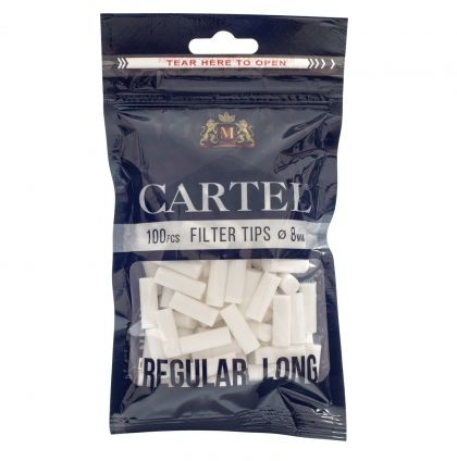 Filter tips CARTEL Regular LONG 8/22 mm x 100 pcs in bag