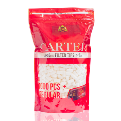 Filter Tips CARTEL REGULAR 8/15 mm x 1000 in bag + booklet