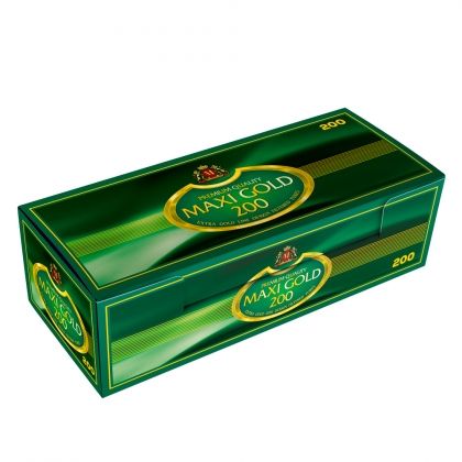 Luxurious Cigarette Filtered Tubes Maxi Gold 200