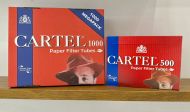 Cigarette tubes with paper filter Cartel 1000 PAPER